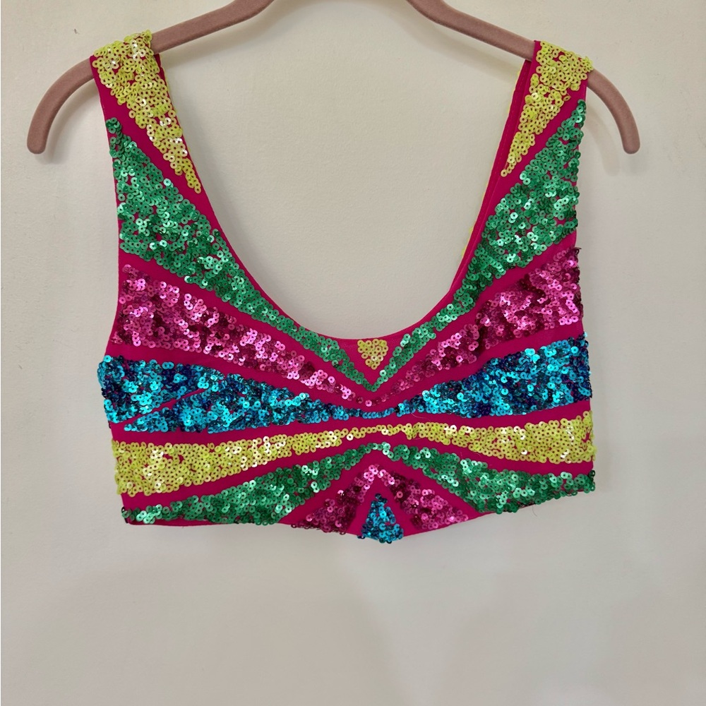 Sequin Multicolor Crop Top